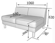Диван Эволюшн EVO2 Секция двухместная (Экокожа Oregon)